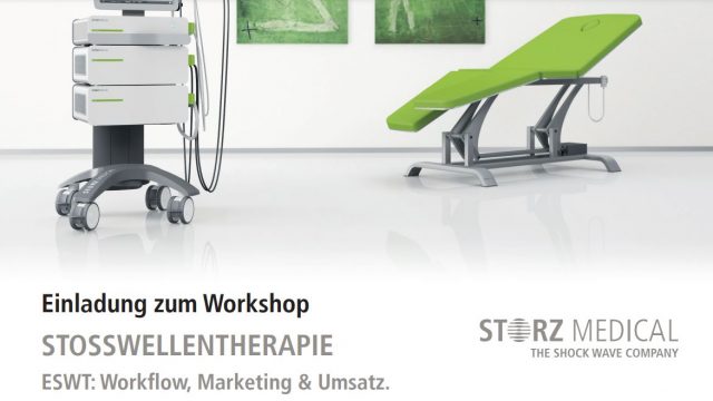 Workshop STOSSWELLENTHERAPIE ESWT: Workflow, Marketing & Umsatz.